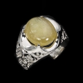 925 silver ring with real yellow Africa sapphire GR 54 (17.2 mm)