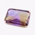  26,95 ct. Big nat. 24.1 x 16.2 mm Emerald Facet Bolivia Ametrine