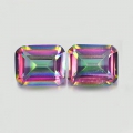 6.03 ct  Feines Paar 10.1 x 8.2 mm Mystic Regenbogen Oktaon Quarze aus Brasilien