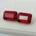 3.95 ct. Perfect Pair 8 x 5.5 mm Mozambique Octagon Ruby Gemstones