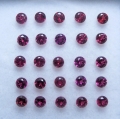 1.25 ct. 25 Stück runde kirsch rote 2 mm Rhodolith Granate. Tolle Farbe!