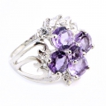 Bezaubernder 925 Silber Ring mit Brasilien Amethyst  GR 54 (Ø17,2 mm)