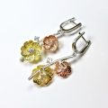Bild 2 von Great 925 Silver Flower Design Earrings with white Cubic Zirconia Stones