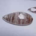 Bild 4 von 20.80 ct ! Tolles Paar 24.5 x15.2 mm Rutil Quarz Tropfen