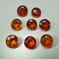 Bild 1 von 4.11 ct. 8 Stück orangerote runde 4.4 bis 4.7 mm Spessartin Granate