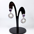 Beautiful 925 Silver Earrings with Brazil Amethyst Gemstones
