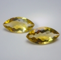 Bild 1 von 9.25 ct. VS!  Schönes Paar natürlich gelbe ovale 17.5 x 9 mm Brasilien Citrine