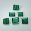 1.40 ct. 6 pieces natural Columbian  Carré  3.5 - 3.9 mm Emeralds