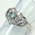 Bild 2 von 925 Silber Ring mit echtem Blauen Kambodscha Zirkon Edelstein GR 57