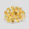 2.12 ct. 25 pieces round yellow 2.0 - 2.7 mm Brilliant-Cut Sapphires Madagascar