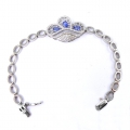 Bild 3 von Charming 925 Silver Bracelet with genuine Tanzanite Gemstones, 180 mm