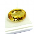 24.18 ct. VVS! Big Gold Yellow oval 22 x 15mm Brazil Citrine with nice Color