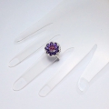 Bild 3 von 925 Silber Blumen Ring mit Amethyst & Rhodolith Granat, GR 56,5 (Ø 18 mm)