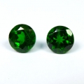 3.45 ct. Fine Pair of round naturl. 7.0 mm Chrome Diopside Gems