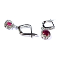 Bild 2 von 925 Silver Earrings with Blood Red Mozambique Ruby Gemstones