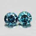 0.15 ct. Perfect pair of 2.7mm Fancy Blue Africa Diamonds