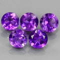 3.83 ct. 5 Stück natürl. runde violette 6.0- 6.2 mm Uruguay Amethyst Edelsteine