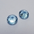 Bild 2 von 2.1 ct. VS! Schönes Paar runde 6 mm Brasilien Sky Blue Topase