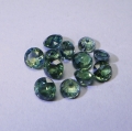 Bild 2 von 4.02 ct . 12 Stück blaugrüne runde 3.2 bis 4 mm Saphire