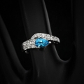 Bild 3 von Fine 925 Silver Ring with London Blue Topaz , SZ5.75 (Ø 16.3 mm)