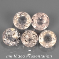 3.40 ct. 5 St. unbeh. runde Light Orange- Rosa Afrika Morganite (Pink Smaragd)