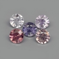 1.44 ct. 5 piece round unheated. 4.0 mm Multicolor Burma Spinels