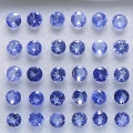 4.62 ct. 30 Stück feine blau- violette runde 3.5 mm Tansanite