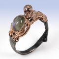 Unicum ! Delicate 925 Silver Fine Art Designer Ring with genuine Labradorite