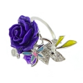Bild 5 von 925 Silver Flower ring with Enamel & Zirconia, SZ 7 (Ø 17,5 mm)