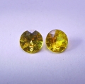 0.60 ct  Feines Paar goldgelbe runde 4 - 4.2 mm Tansania Saphire