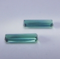 Bild 2 von 1.74 ct. Schönes Paar bläulich grüner  11 x 3 mm Indigolith Turmalin