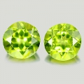 1.65 ct.  1 Paar runde 6.0 mm Pakistan Peridot Edelsteine, VS