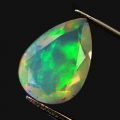 Bild 1 von 0.88 ct.! Fine faceted 10 x 7 mm pear facet Multi-Color Ethiopia Opal