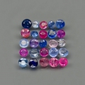 3.17 ct 25 pieces round 2.5 - 3.2 mm Multicolor Ceylon sapphires