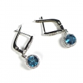Bild 3 von nice Pair of 925 Silver Earrings with genuine London Blue Topaz Gemstones