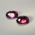 Bild 2 von 2.26 ct. Amazing pair of red purplish 7.3 x 5.2 mm  Rhodolite Garnet Gemstones