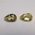 1.15 ct . BeautifullPair Yellow Pear 7.6 x 5 mm Brazil Beryll Gemstones