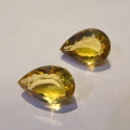 Bild 1 von 13.75 ct VVS! Schönes Paar 15.5 x 11 mm Brasilien Citrin Tropfen