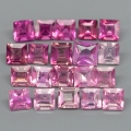  1.88 ct. 20 St. unheated. 2.5 - 3.0 mm Pink Square Mozambique Tourmalines