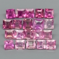 1.88 ct.  20 St. unbeh. 2.5 - 3.0 mm Pink Karree Mosambik Turmaline