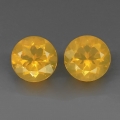 2.35 ct ! Tolles Paar runde gelbe  7.7  mm Mexiko Opale