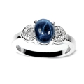Bild 2 von Nice 925 Silver Ring with Blue Star Sapphire, SZ 7.5 (Ø 17.8 mm)