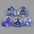 3.01 ct. 5 pieces genuine natural 5.0 - 6.8 mm Trilliant Tanzanite Gemstones