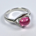 Bild 2 von 925 Silver Ring with Mozambique Cabochon Ruby, Size 7.25 (Ø 17.7 mm)