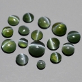  2,05 ct 16 St. unheated. Green 1.8 - 3.8 mm Alexandrite Cat's Eye, 100% nat.