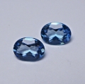 2.25 ct. Feines Paar 8 x 6 mm Brasilien London Blue Topas Edelsteine