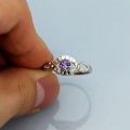 Bild 2 von Feiner 925 Silber Ring mit Brasilien Amethyst  GR 59,5 (Ø19 mm)