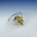 Edler 925 Silber Ring mit echtem 10 x 5 mm  Afrika Citrin GR 56