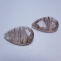 20.80 ct ! Beautiful pair of  Rutile  Quartz Pears 24.5 x 15.2 mm