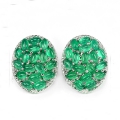 Excellent Pair 925 Silver Earrings with genuine Africa Aventurine